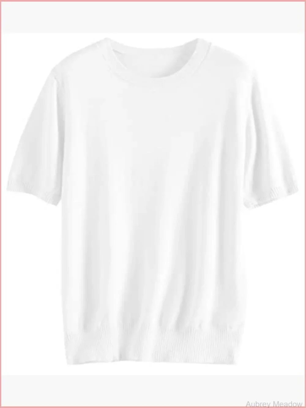 Short Sleeve Crew Neck Sweater Lightweight Knit Pullover Summer Top